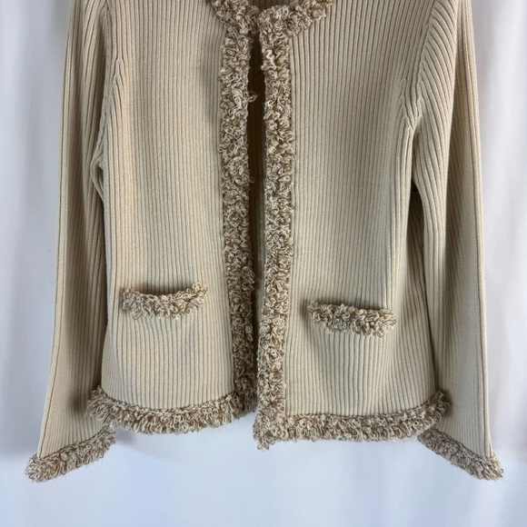 Vintage 90’ Side effects Cream Textured Women's Sweater, cardigan - Picture 4 of 14